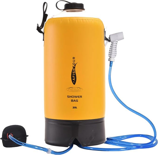 Portable Camping Shower Bag - 10L/2.2 Gallons Solar Shower Water Bag by AFISHTOUR