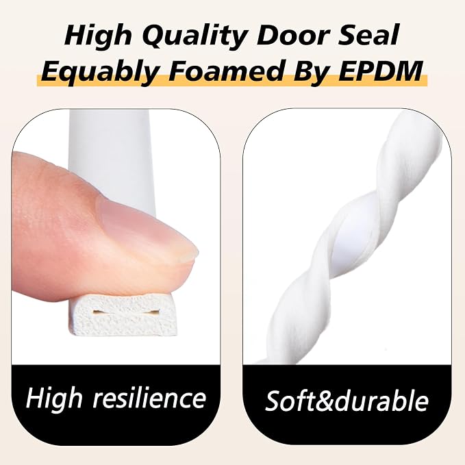 SUNMON D-Type Strip Door Weather Stripping Door Seal Self Adhesive Foam - Image 2