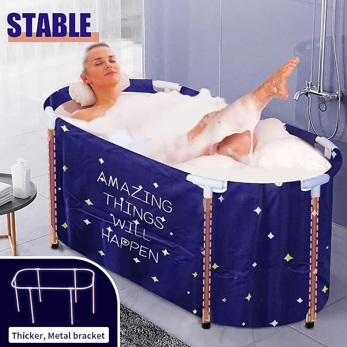 BESTHLS Portable Bathtub for Adult, Foldable Bathtub Portable Soaking Bath Tub - Image 3