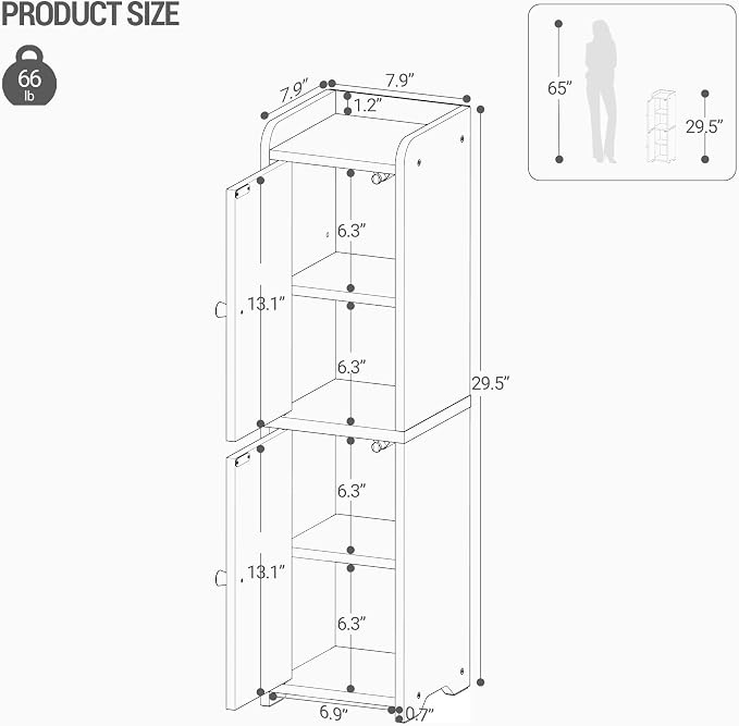 Bathroom Storage Cabinet, Corner Floor Cabinet - Image 2
