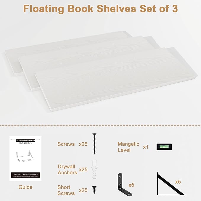 Fun Memories Extra Long Floating Wall Shelves, 48 x 8 Inches - Image 7
