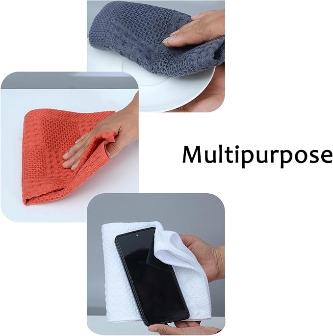 Waffle Weave Cotton Washing Cloth Ultra Soft and Absorbent Washcloths - Image 4