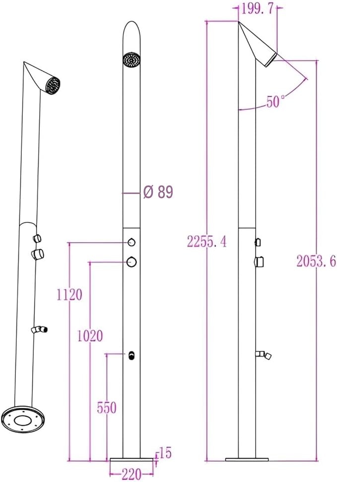 Kelica 316 Marin-Grade Outdoor Shower Fixture - Image 8