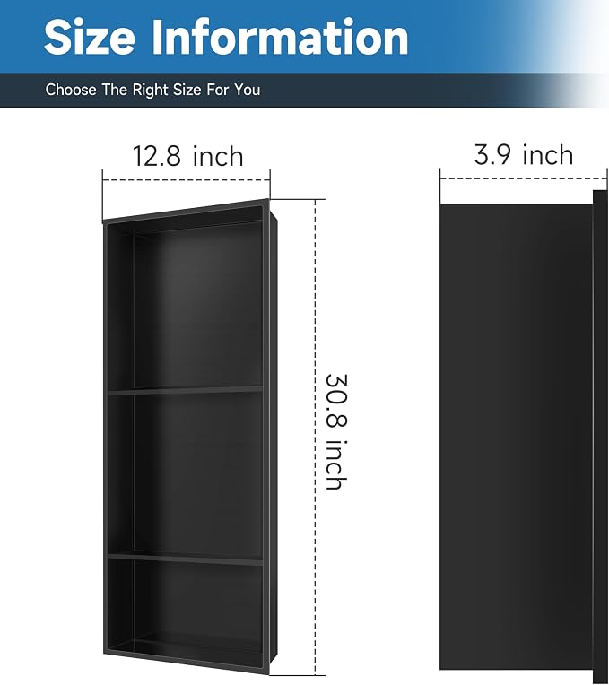 30" X 12" Stainless Steel Shower Niche Insert Tile Ready, Niche - Image 2