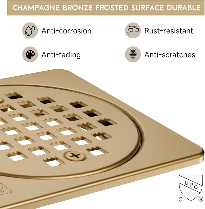 Yaseingo Removable Square Shower Floor Drain Compatible - Image 5