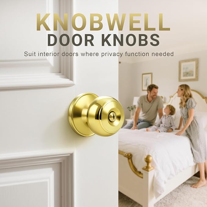 KNOBWELL 6 Pack Privacy Door Knob - Image 2