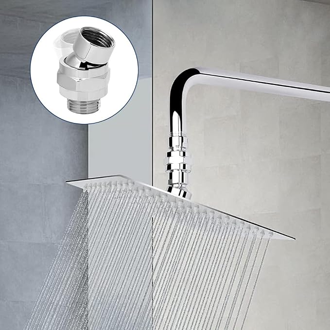 Shower Head Swivel Ball Adapter, Solid Brass Universal Shower Head Connector - Image 8