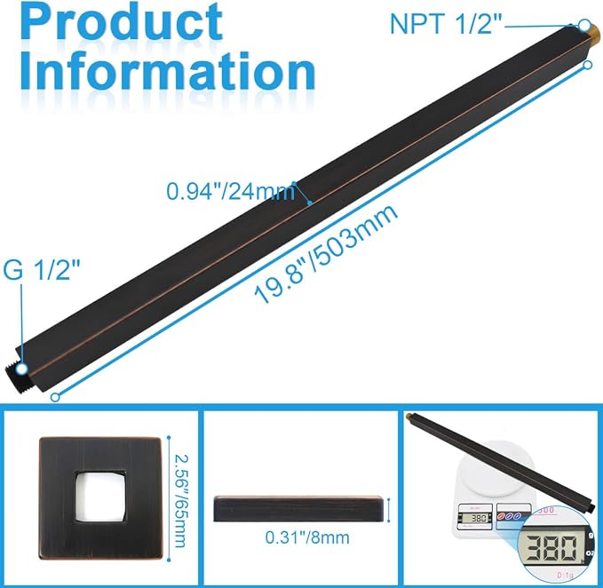 Ceiling Mount Rain Shower Head Extension Arm - Image 6