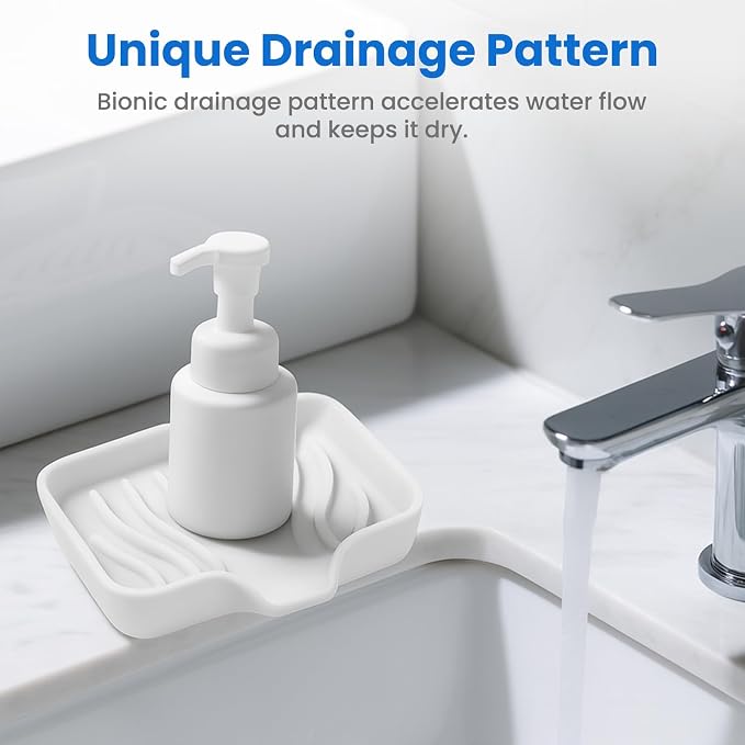 3 Pack Silicone Soap Dish with Drain - Image 3