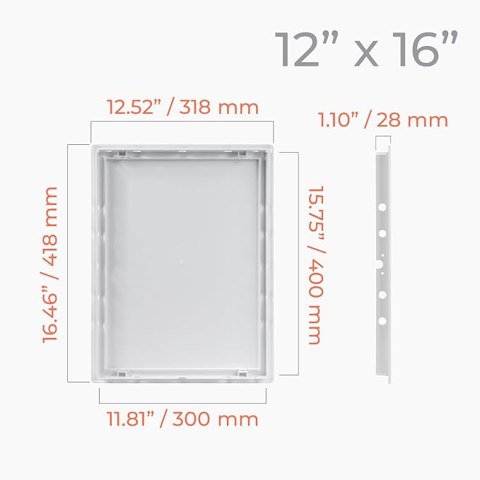 12x16 Inch White Access Panel – ABS Plastic Rectangular Wall & Ceiling Access - Image 2