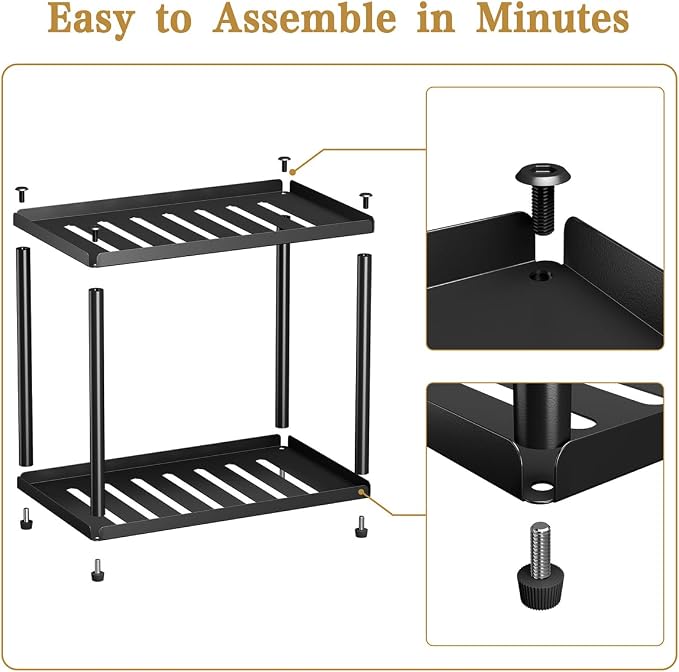 2 Tier Bathroom Counter Organizer, Rectangular Vanity Organizer Shelf, Skincare - Image 8