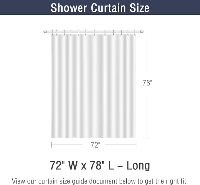 Gibelle Long Shower Curtain 72 x 78, Tall Black Ombre Shower Curtain - Image 7