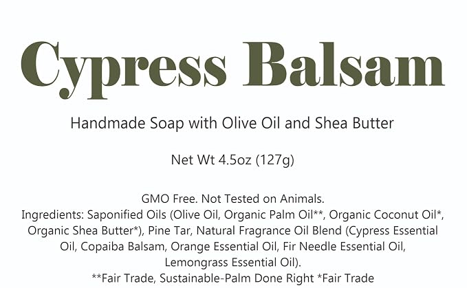 3 Pk Cypress Balsam Pine Tar Organic Soap Bars, Handmade in USA, Natural & - Image 2