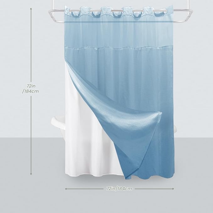 Inhousolu No Hook Shower Curtain - Image 7