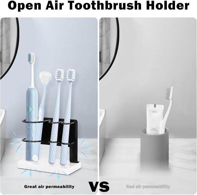 Toothbrush Holder for Bathroom Counter, Metal Toothbrush and Toothpaste Holder - Image 6