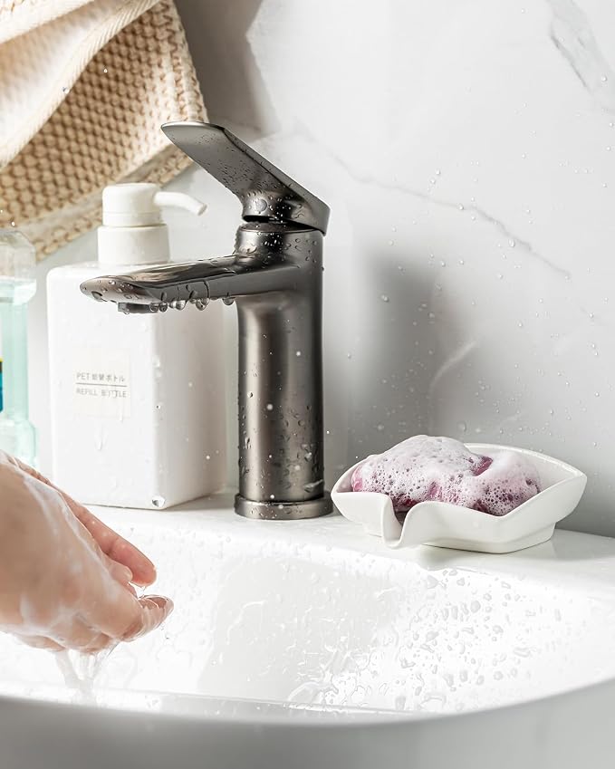 Soap Dish with Waterfall Design, Ceramic Soap Holder Self Draining Bar Soap - Image 8