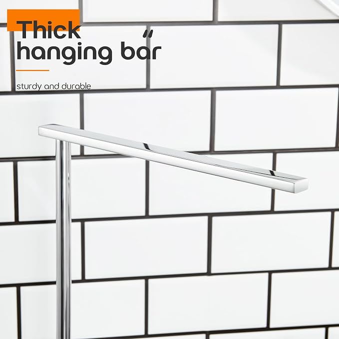 Towel Holder Chrome for Bathroom Vanity Countertop 1-Tier Towel Rack Stand - Image 7