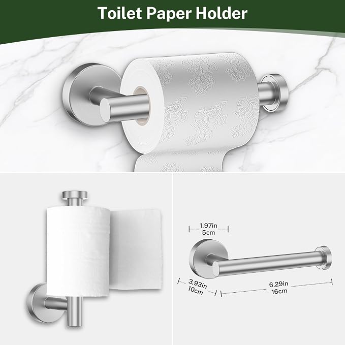 Brushed Nickel Bathroom Hardware Set, 4-Piece Bathroom Accessories Set Include - Image 2