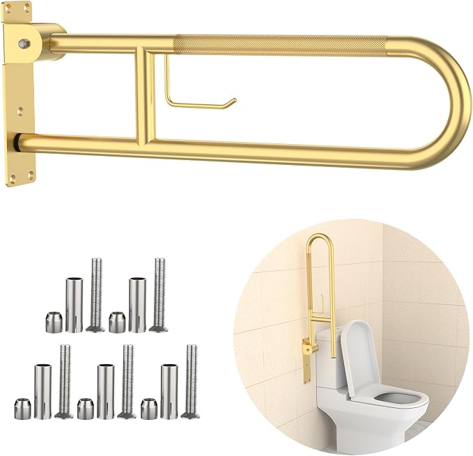 Toilet Grab Bar 30.3 Inch, YuanDe Flip Up Grab Bar by YuanDe