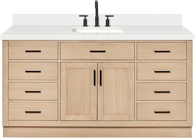 ARIEL Hepburn 67" Inch Oak Single Bathroom Vanity by Ariel