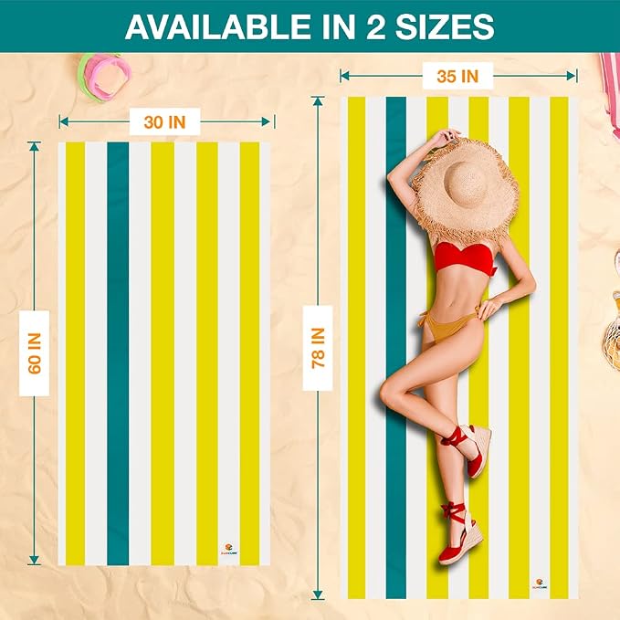 SUN CUBE Microfiber Beach Towel, Quick Dry Sand Free Beach Towel, Lightweight - Image 3