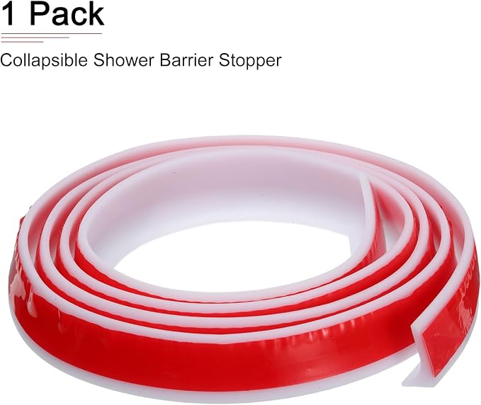 59"x0.8"x0.5" Collapsible Shower Barrier Stopper - Image 6