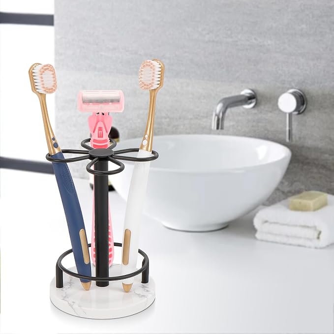 HarJue Toothbrush Holder Stand for Bathroom, Metal Toothbrush Organizer - Image 7