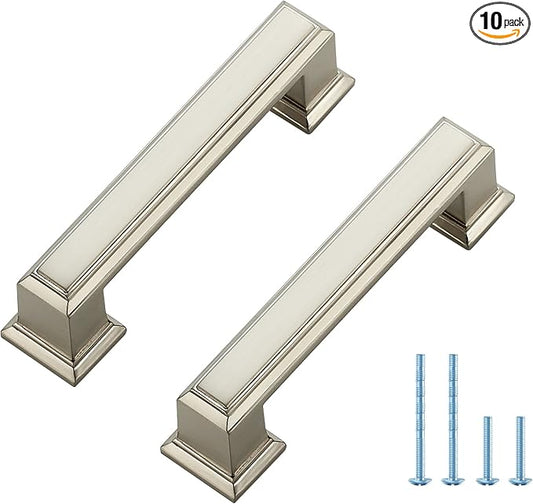 Ravinte Hardware 10 Pack Brushed Nickel Cabinet Pulls, 3 Inch Hole Center Zinc by RavinteHardware