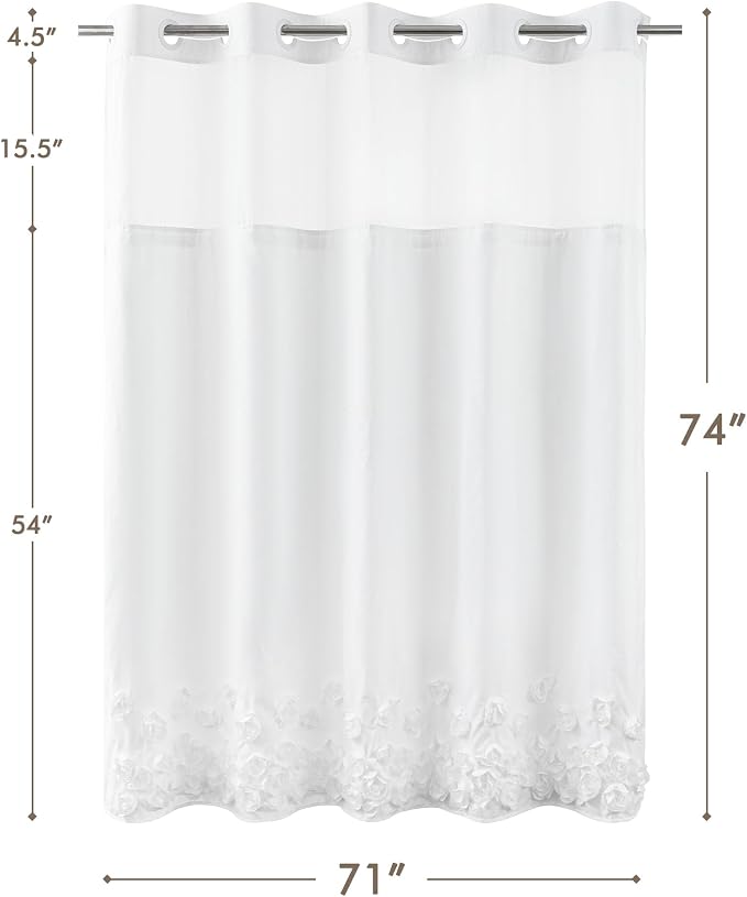 ROSERY No Hook Shower Curtain - Image 7