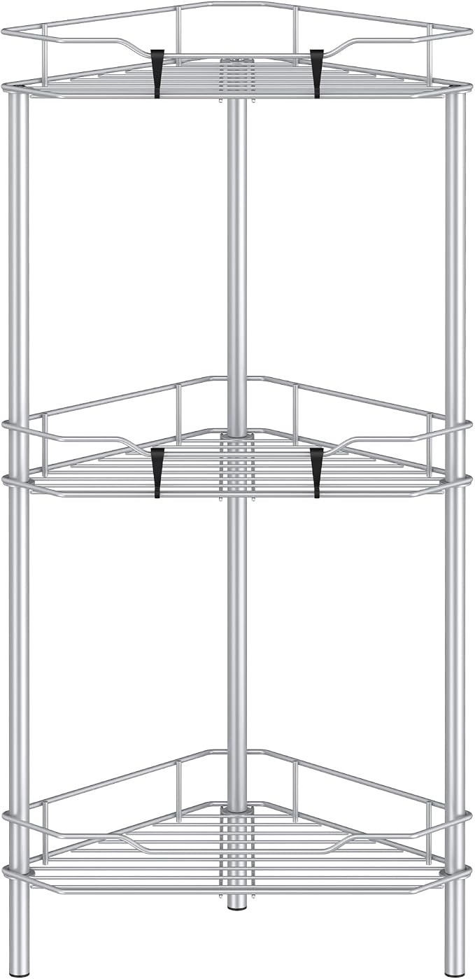 3 Tier Floor Standing Corner Shower Caddy Organizer Shelf by HuggieGems