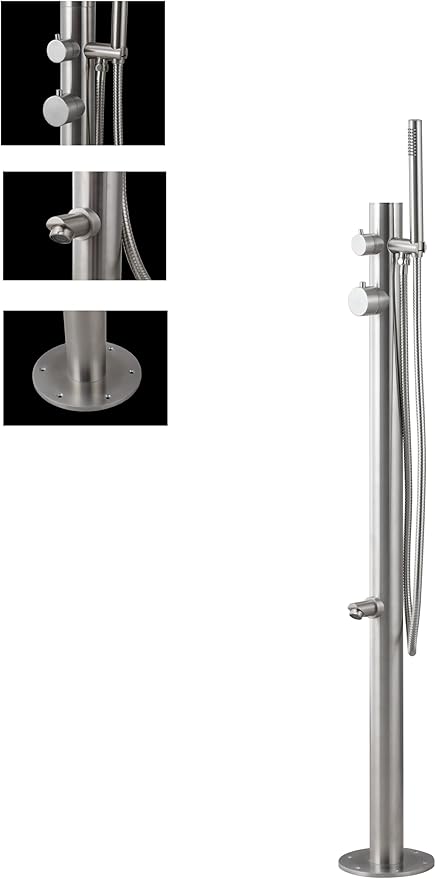 Wayime 43" Free-Standing Brushed Stainless Steel 304 Outdoor Shower Without by Wayime