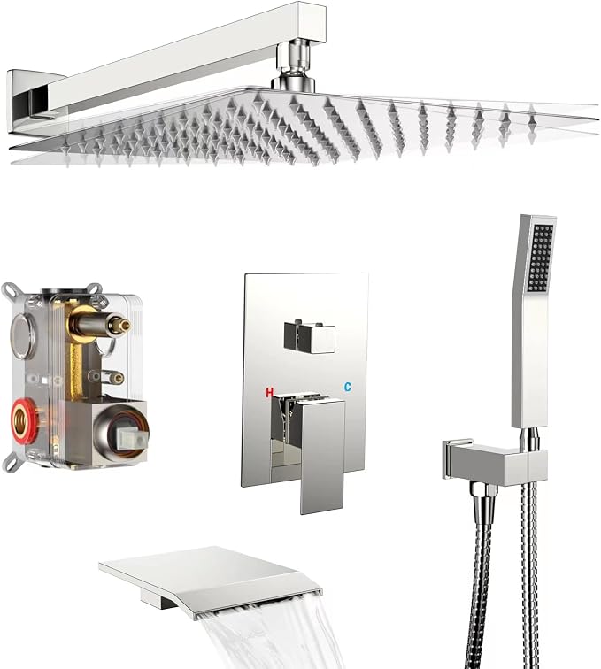 Shower System Rain Shower Faucet Set by Dlvsoby