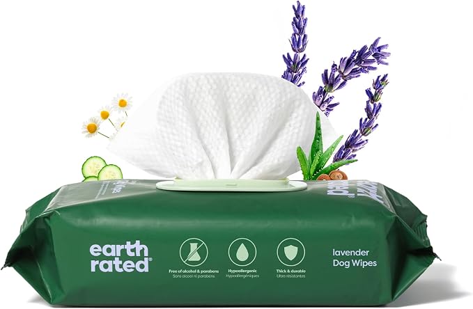 Earth Rated Dog Wipes, Hypoallergenic, Cleaning and Hydrating, by EarthRated