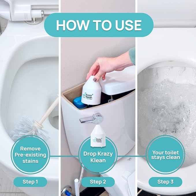 Krazy Klean Pro Toilet Cleaner, Household Cleaning Solution, Natural Long - Image 2