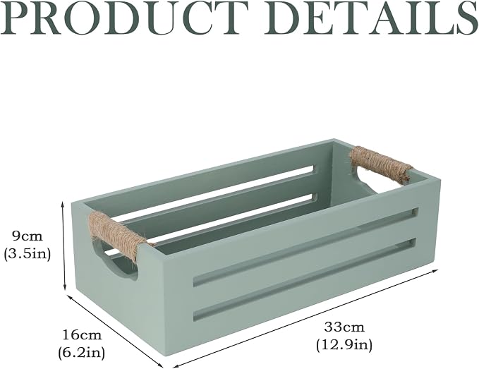 Toilet Paper Storage Box with Handles, Wooden Wicker Toilet Tank Basket - Image 7