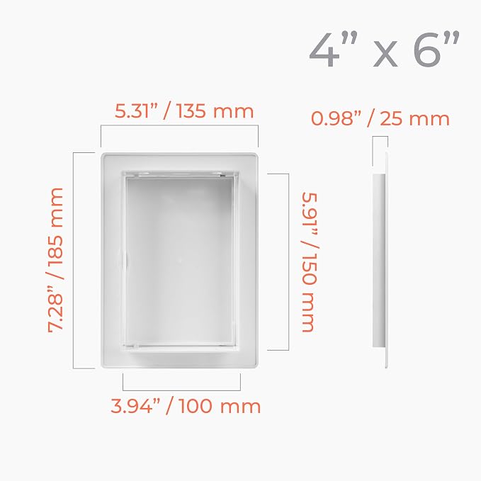 4 x 6 Inch White Square ABS Plastic Plumbing Access Panel - Image 2