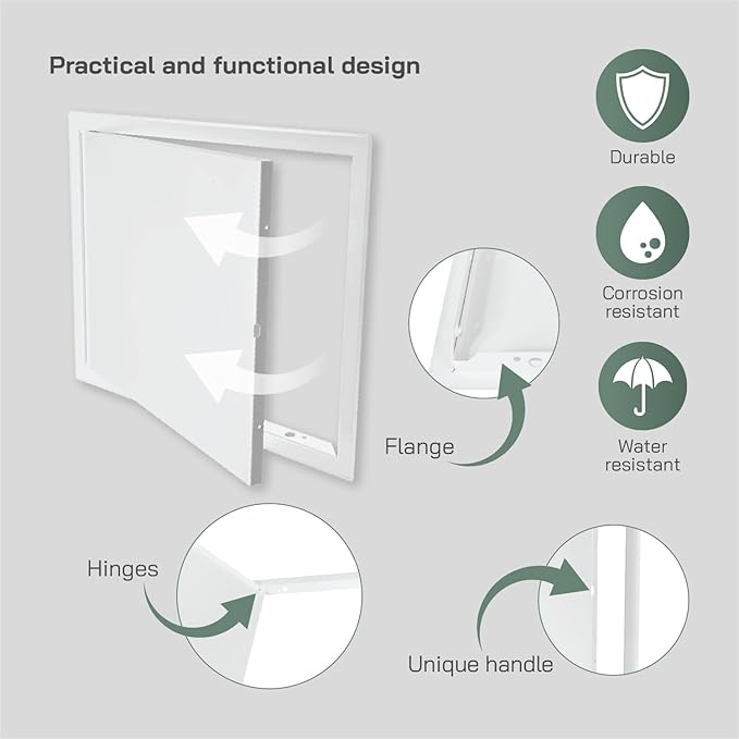 Vent Systems 16" x 12" Inch White Galvanized Steel Access Panel – Durable - Image 3