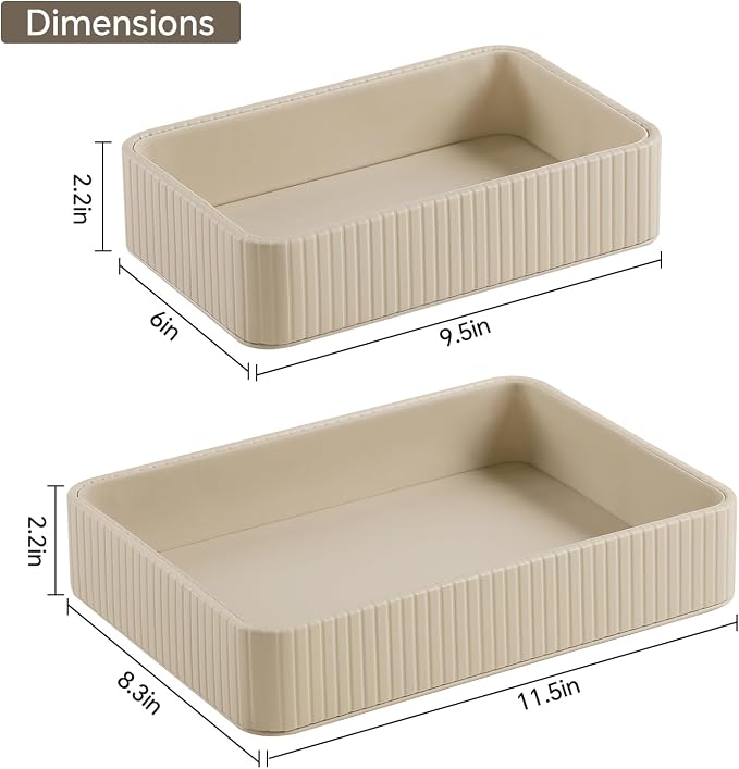 2 Pack Nightstand Organizer Tray, Decorative Perfume Valet Tray Trinket Dish - Image 4