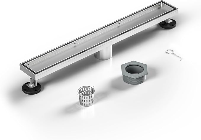 Linear Shower Drain 18", Brushed Floor Drain by Bernkot