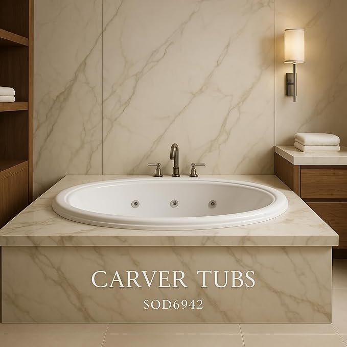 Carver Tubs - SOD6941 - Modern Fiberglass Whirlpool Water Massage Bathtub - Image 3