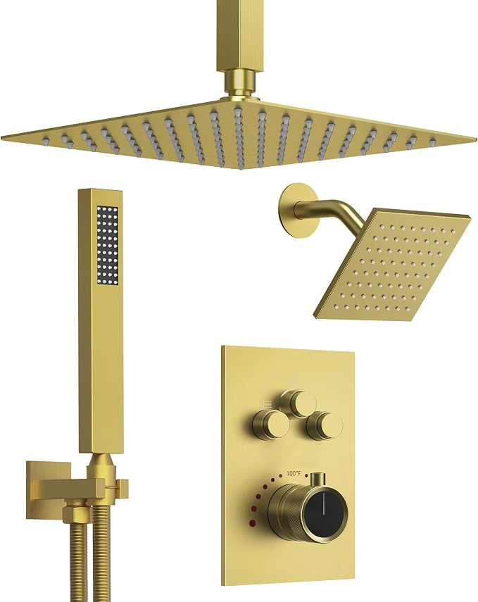 Thermostatic Shower System, Dual Rainfall Shower Heads - Image 2
