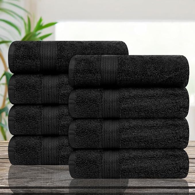 Ample Decor Hand Towel 18 X 28 Inch Pack of 8 600 GSM 100% Cotton, Oeko Tex - Image 2