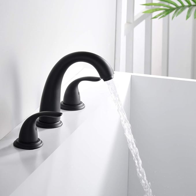 sumerain Matte Black Roman Tub Faucet - Image 6