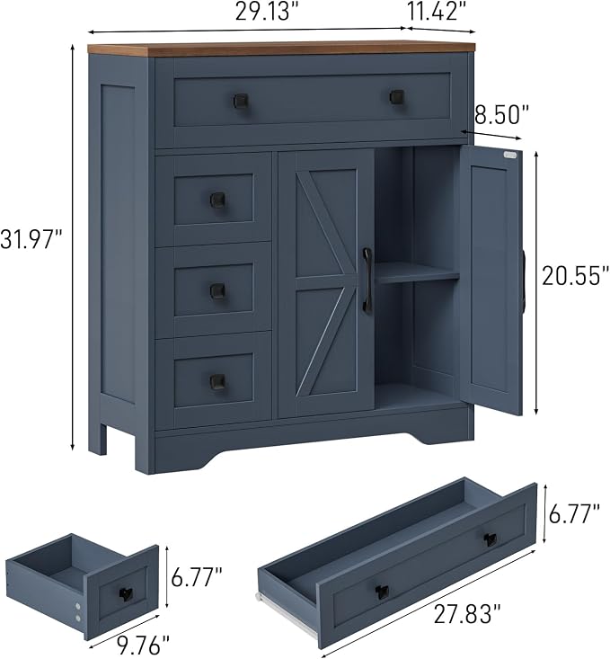 Vabches Farmhouse Storage Cabinet - Image 2
