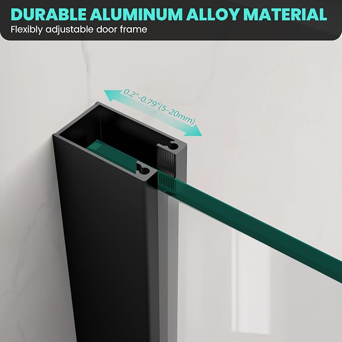 24" W x 62" H Frameless Bathtub Shower Door Bathtub Glass Panel Half Shower - Image 3