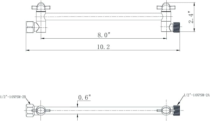 8 Inch Shower Head Extension Arm Brushed Nickel. Solid Brass Adjustable Shower - Image 4