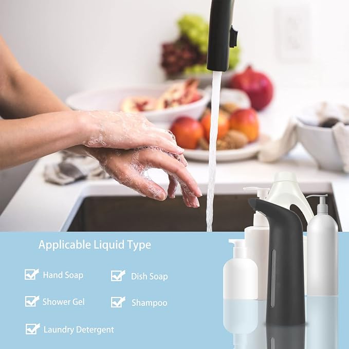 Automatic Soap Dispenser Touchless, TUMAN Pro Battery Operated Electric - Image 4