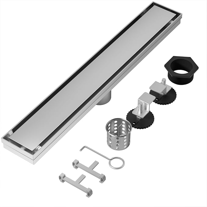 Linear Shower Drain, 304 Stainless Steel by Mirravative