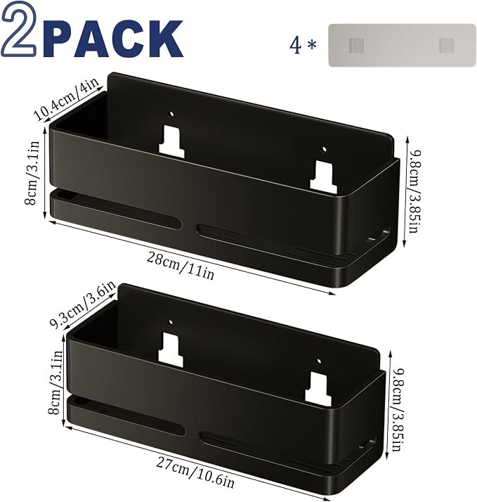 Shower Caddy, Heavy-Duty Bathroom Storage Shelf, Large Capacity No-Drill - Image 2