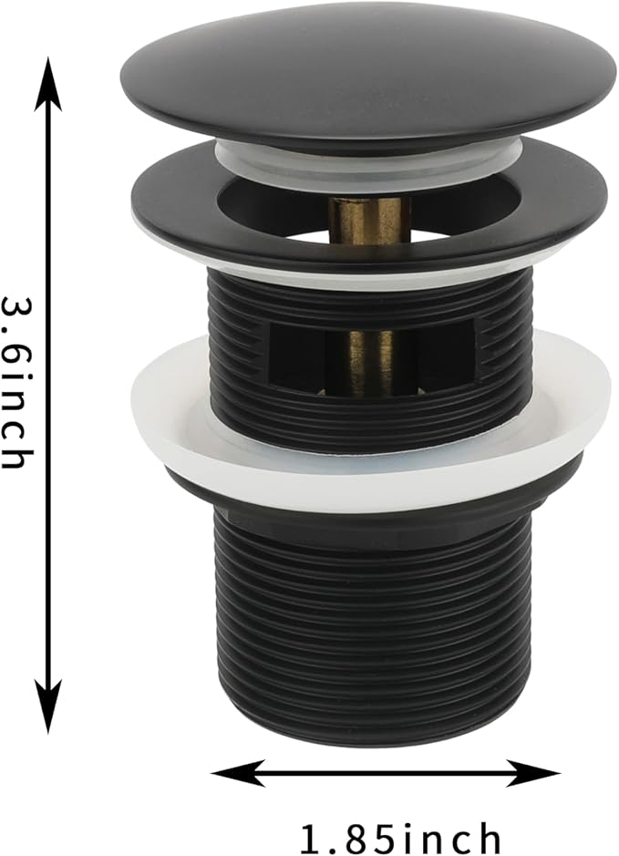 Matte Black Freestanding Bathtub Drain Stopper, Suitable - Image 3